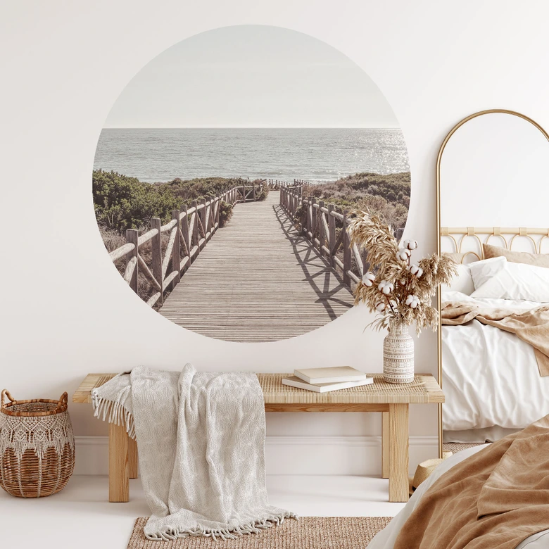 Vinilo decorativo muelle a la playa - 1X Estudio - Redondo 