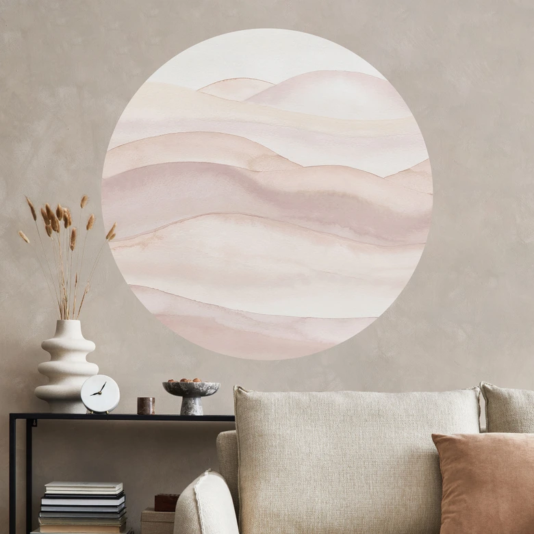 Wall sticker Gentle hills in watercolor - Bloomery Decor - Round 
