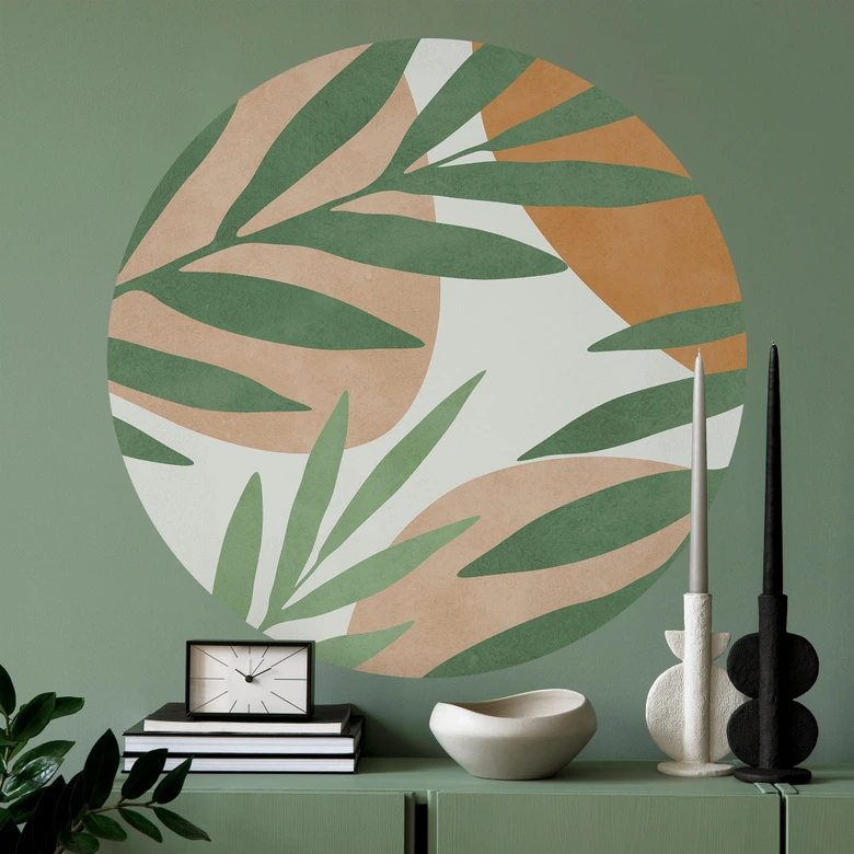 Wandtattoo Abstrakte Zweige im tropischen Look - Costa - Rund 