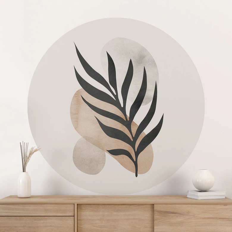 Wandtattoo Botanische Silhouette mit kunstvoller Geometrie - Costa - Rund 