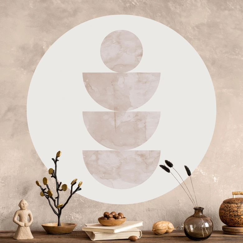 Wallsticker Geometrisk balance - Abstrakt komposition - Costa - Rund 