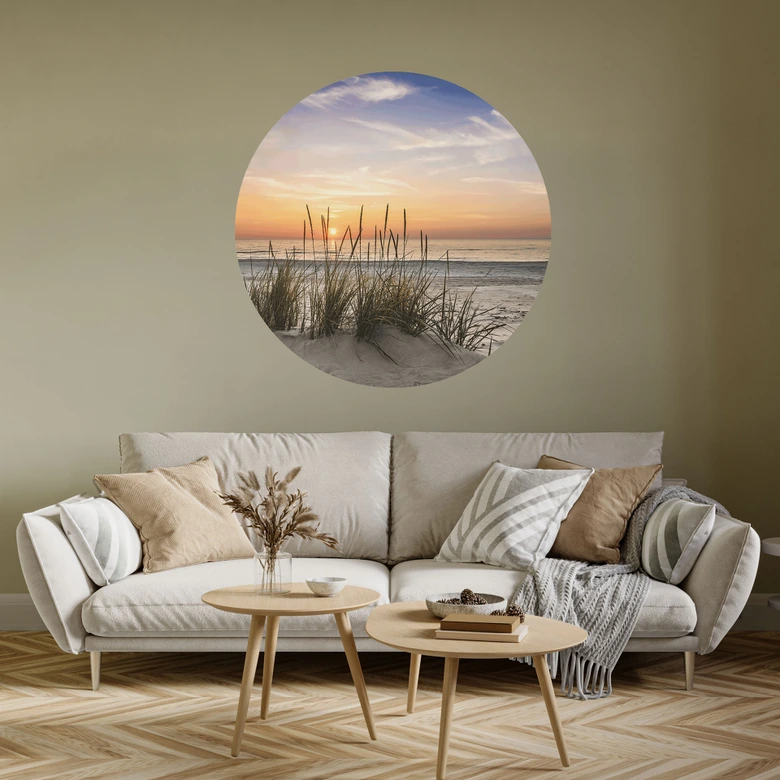 Muursticker Duinen bij zonsondergang 
