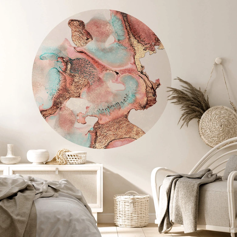 Sticker Mural Fredriksson - Golden ink with nuances in rosé 