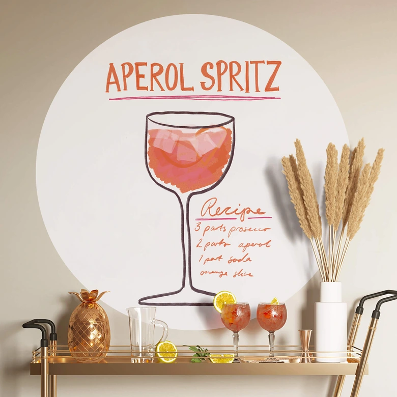 Vinilo decorativo cocina - Fritsch - Aperol Spritz - Redondo 