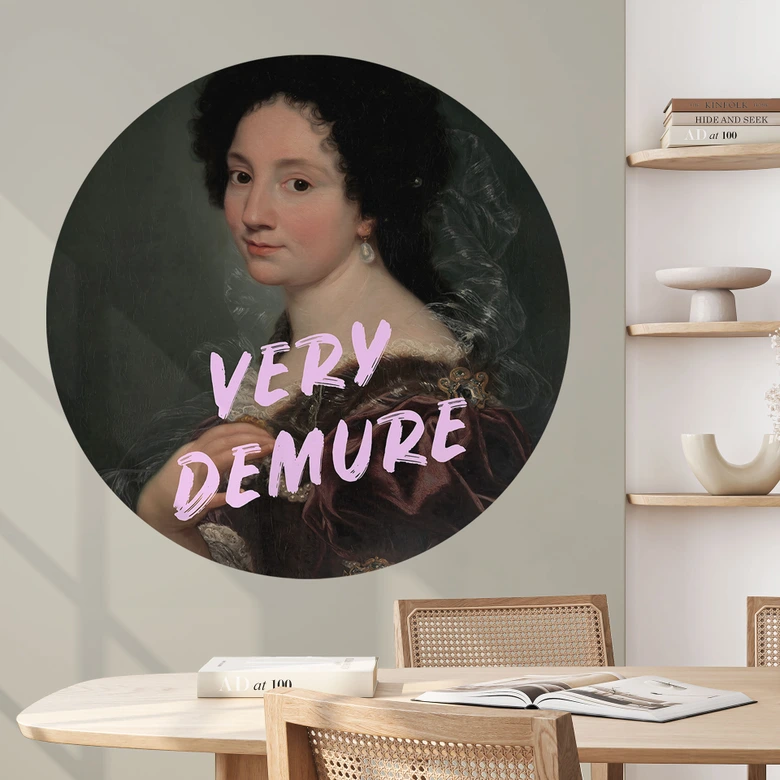 Naklejka na ścianę Barokowe piękno: Bardzo skromna - Grace Digital Art - Okrągła 