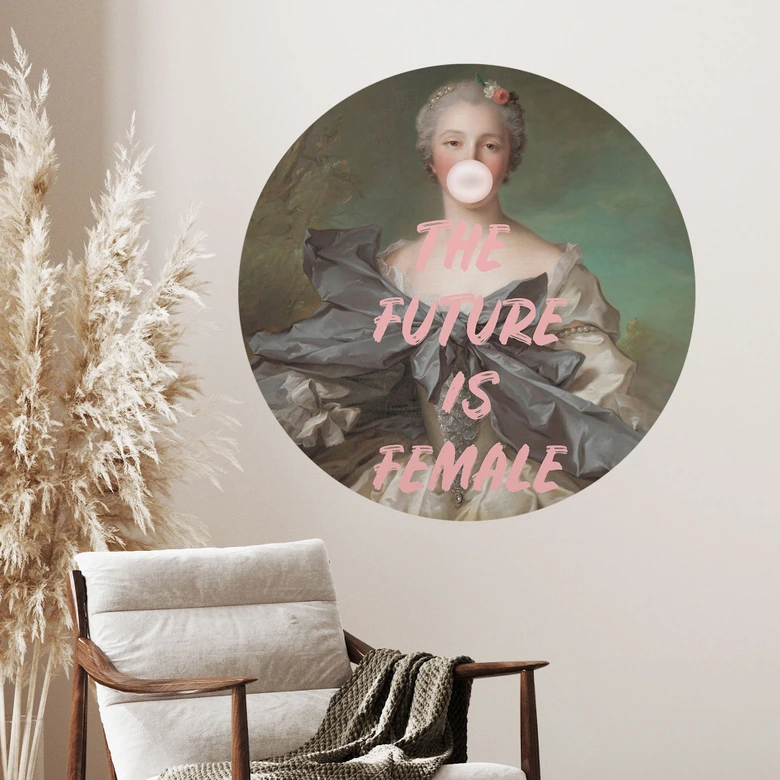 Muursticker De toekomst is vrouwelijk - Grace Digital Art - Rond 