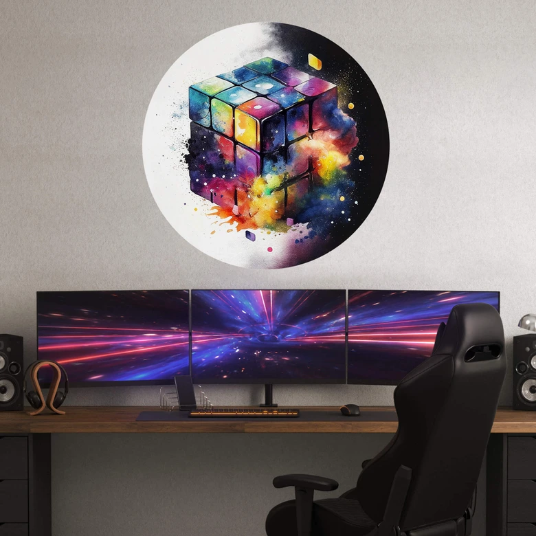 Sticker Mural Heine - Magical Rubik's Cube 