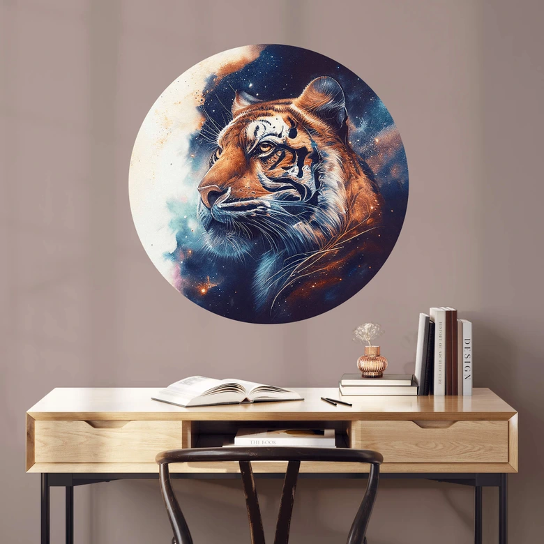 Wandtattoo Heine - Tiger im Sternenhimmel - Rund 