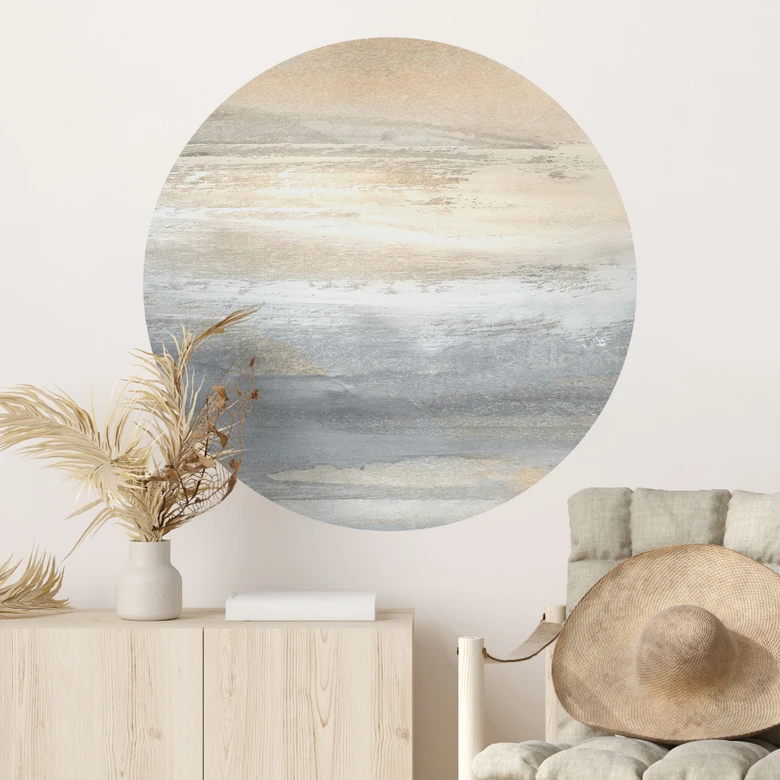 Sticker Mural Paysage gris doré de coups de pinceau - Hobday 