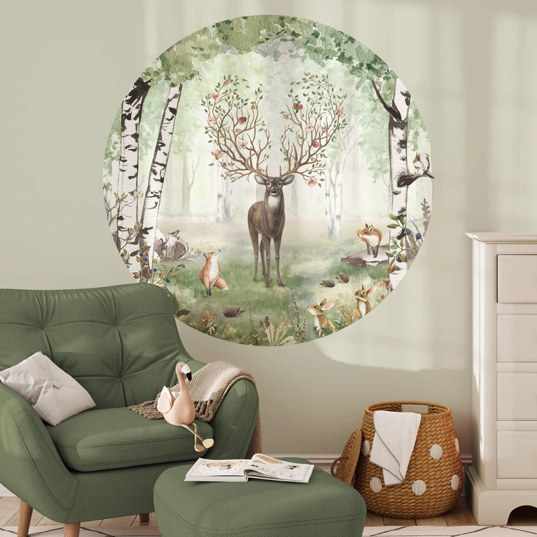 Sticker Mural Kikki Belle - Cerf en été 