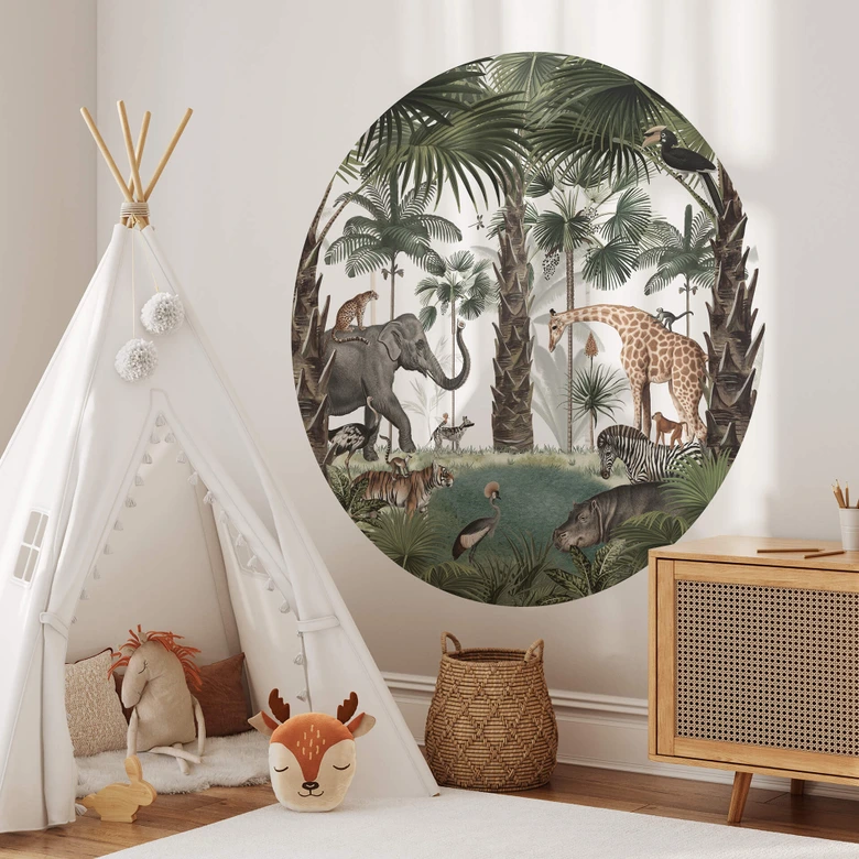 Muursticker rond Kikki Belle - Koninkrijk van de Dieren 