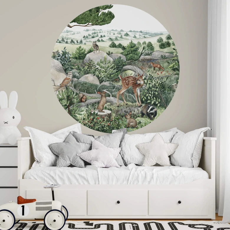 Wallsticker Kikki Belle - Skogspromenad - Rund 