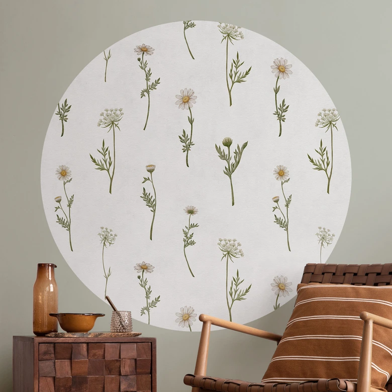 Wandtattoo Wiesenromantik mit Feldblumen - Kikki Belle - Rund 