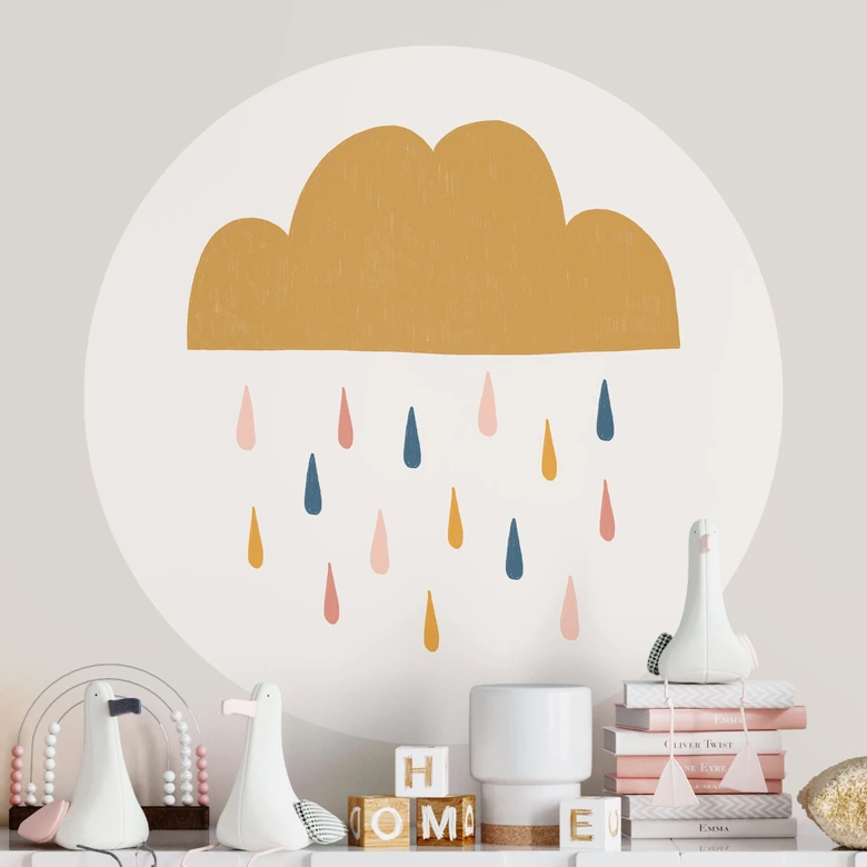 Wall Sticker Munter regn i pastelfarver - Menina Lisboa 