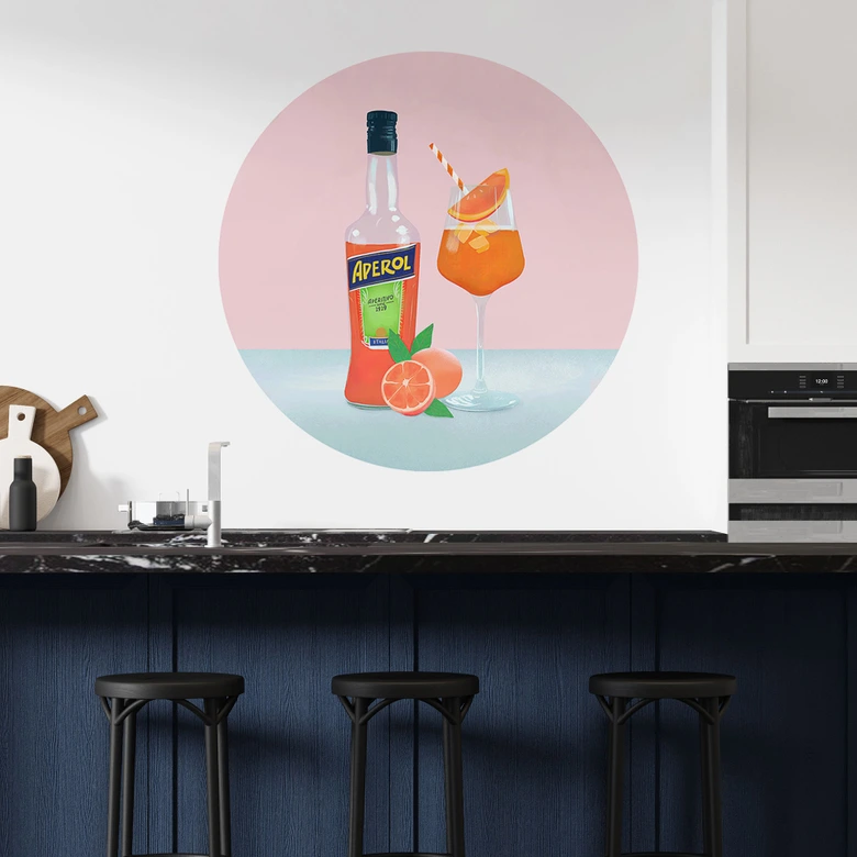 Wallsticker Aperol Spritz - Lizde - Rund 