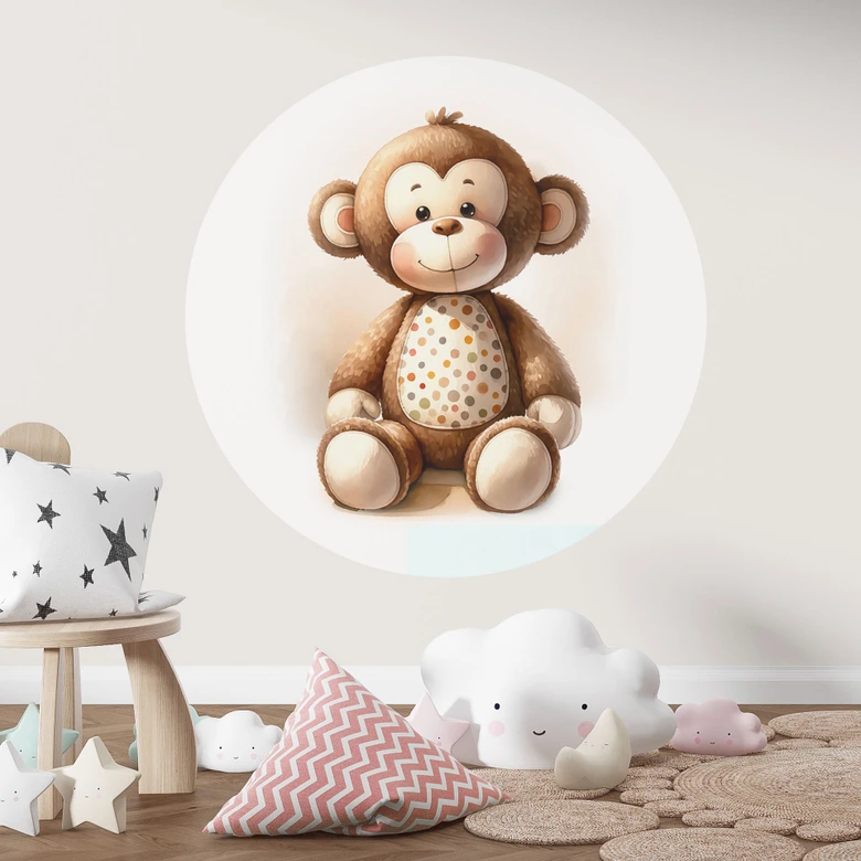 Wandtattoo Kleiner Affe - Magnusson - Rund 