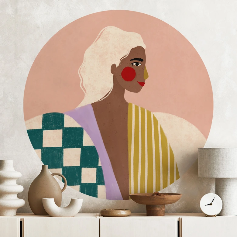 Wall sticker Woman in Samples: A modern icon - Müller - Round 