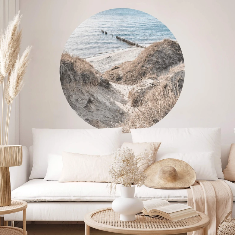 Doświadczenie natury na malowniczej fototapecie z wydmami Morza Bałtyckiego - Okrągłe 