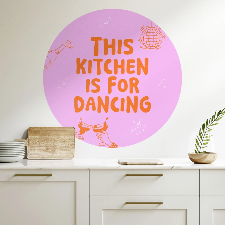 Wandtattoo This kitchen is for dancing - Ohkimiko - Rund 