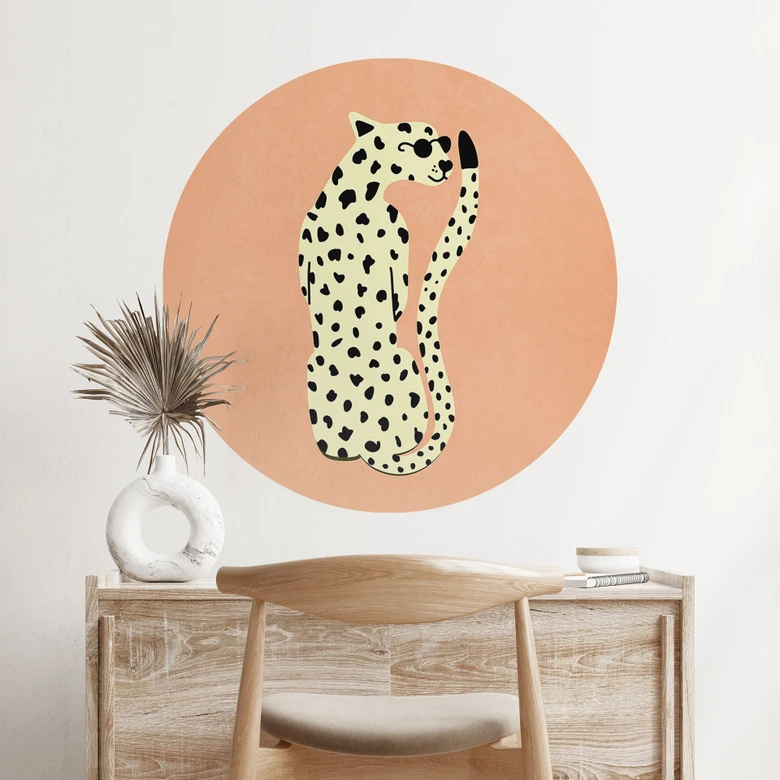 Wandtattoo Eleganter Gepard mit Sonnenbrille - Oltmanns - Rund 