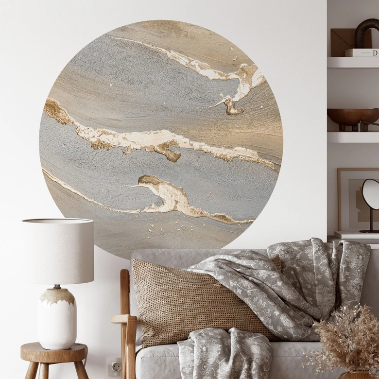 Wandtattoo Goldener Sand - Purina-Purite - Rund 