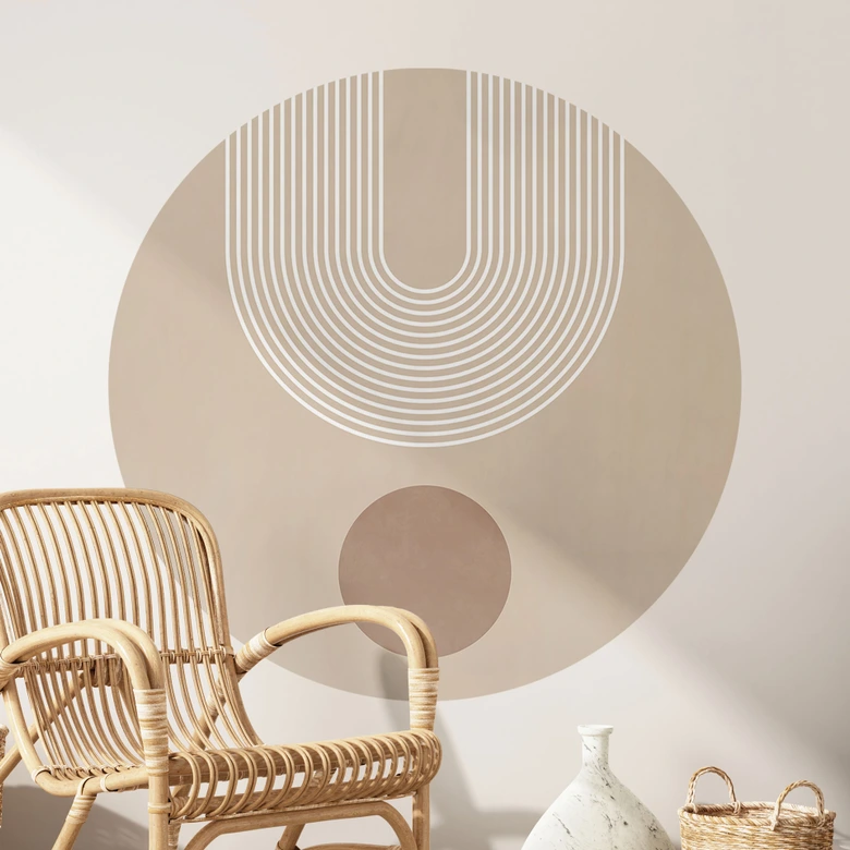 Wandtattoo Abstrakte Geometrie in Balance - Ristova - Rund 