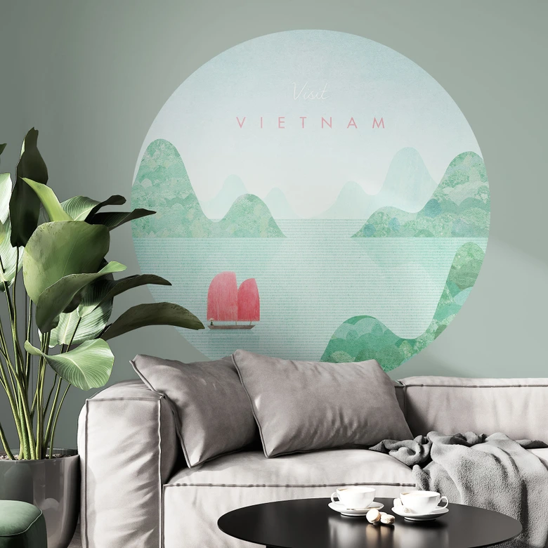Sticker mural La baie d'Halong lors d'un voyage au Vietnam - Rivers - Rund 