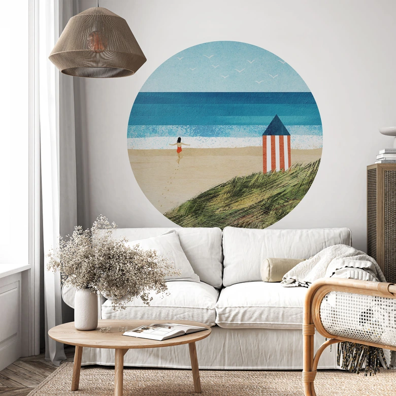 Wall sticker Vacation by the sea with dune view - Rivers - Round 