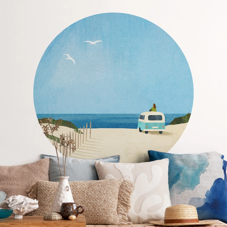 Wandtattoo Van Life - Urlaub am Meer - Rivers - Rund 