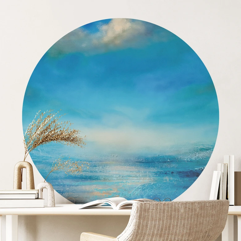 Sticker mural L'infini en bleu - Schmucker - Rond 