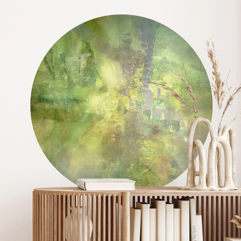 Wallsticker färgspel i guldgrönt - Schmucker - Rund 