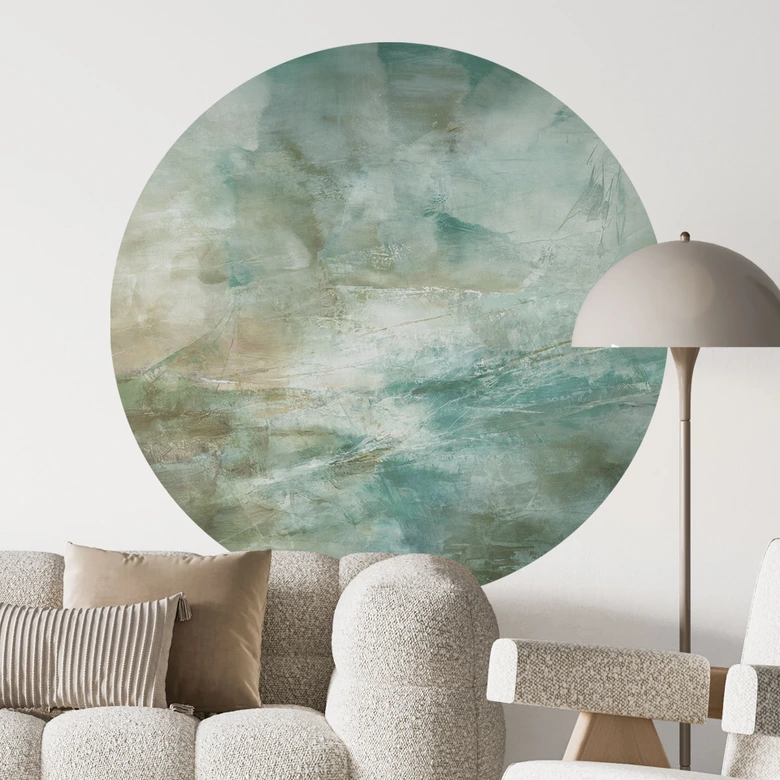 Sticker mural vert sauge brumeux - Schmucker - Rond 