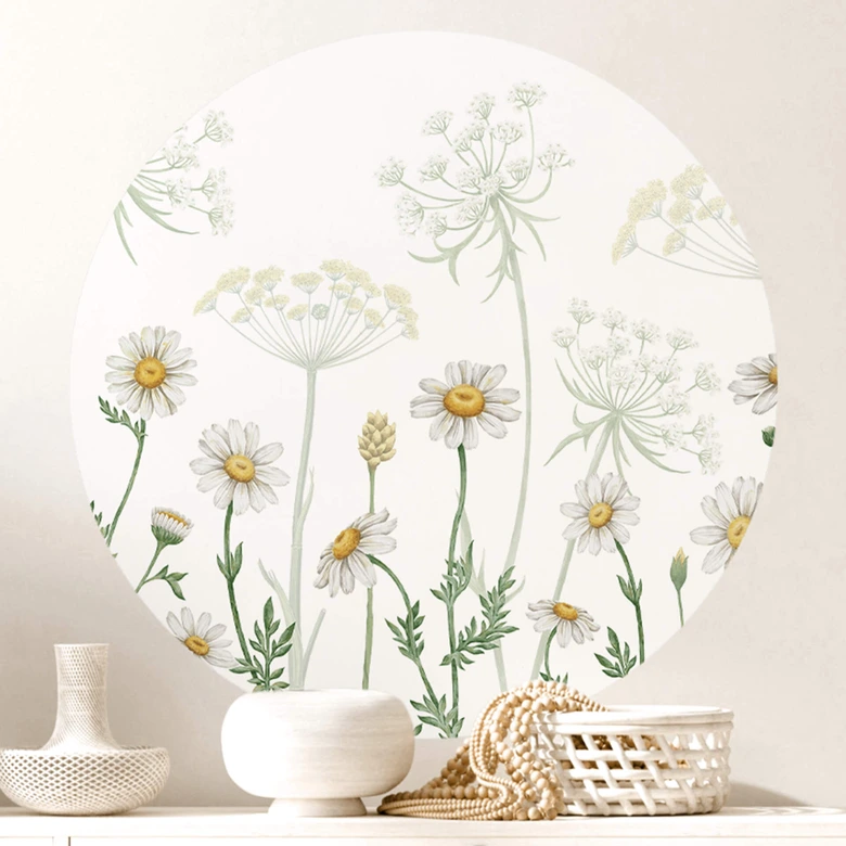 Naklejka na ścianę Sir Edward - Kwiecisty wiosenny spacer - Okrągły 