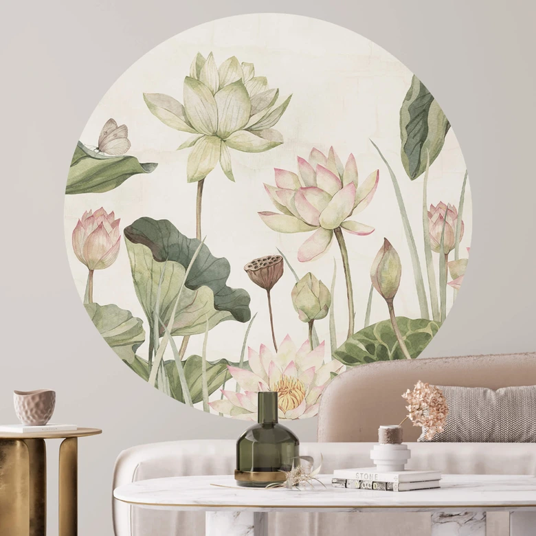 Muursticker rond Sir Edward - Waterlelies 