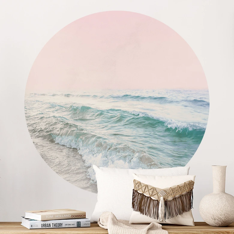 Muursticker Roze lucht boven zee - Sisi & Seb 