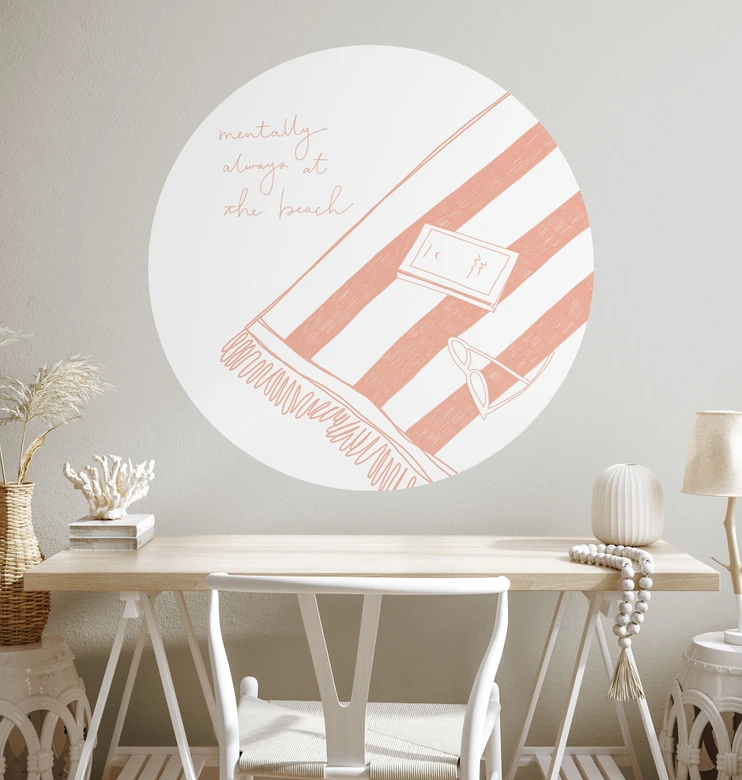 Wandtattoo Sehnsucht nach Strand und Meer - Soley - Rund 