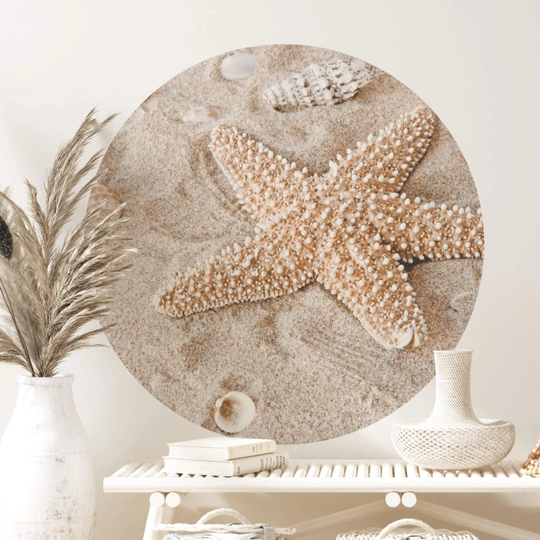 Muursticker Zeester op het Strand 