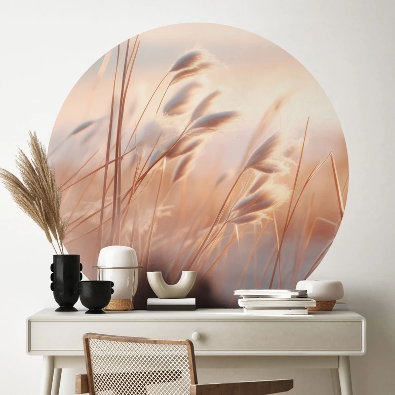 Wandtattoo Dünengras in der Abendsonne - Treechild - Rund 