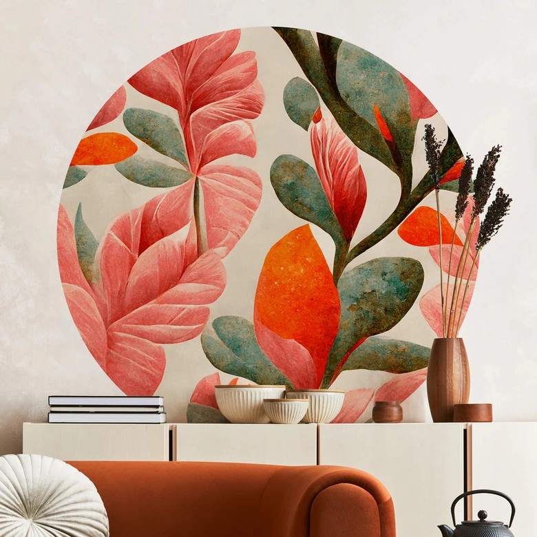 Wandtattoo Treechild - Indische Rose - Rund 