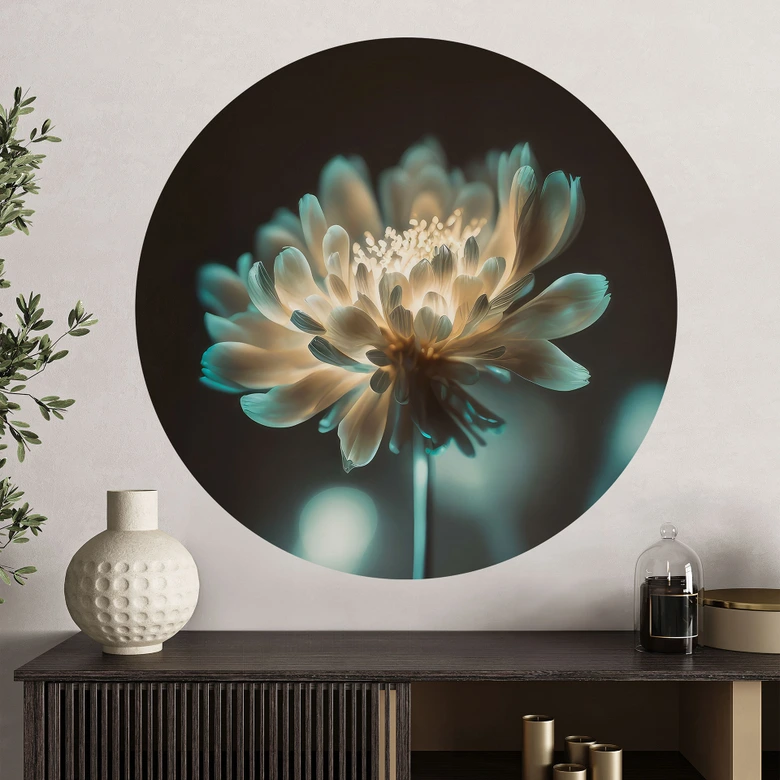 Blumen Wandtattoo Leuchtendes Blütenherz - Treechild - Rund 