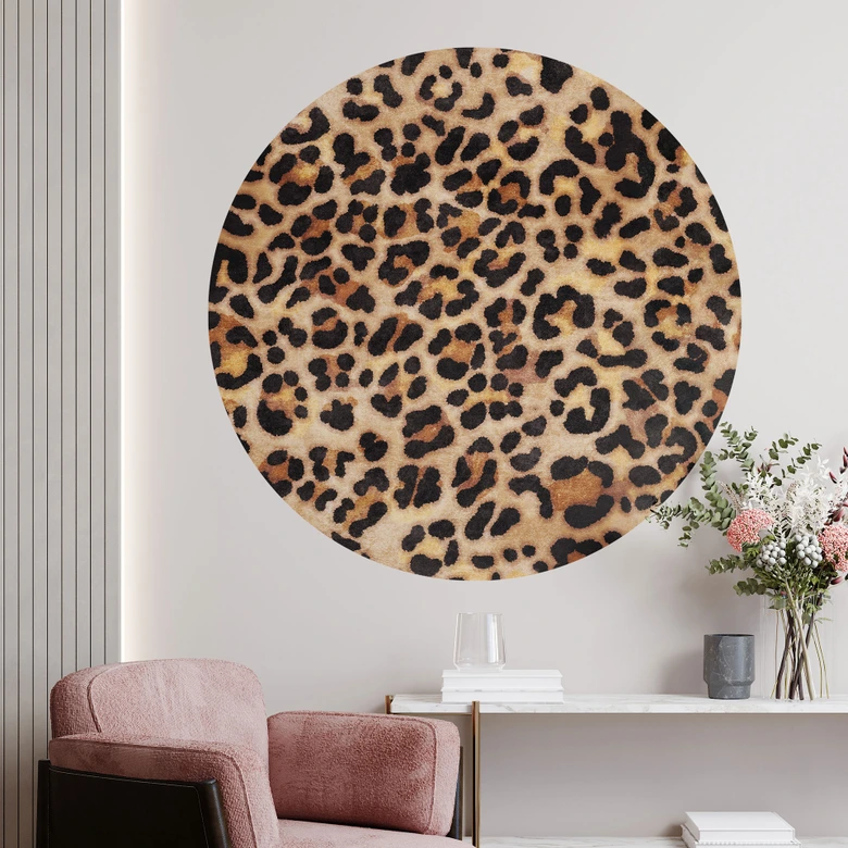 Wandtattoo Wilder Leopard - Animal Print - Tunaboylu - Rund 