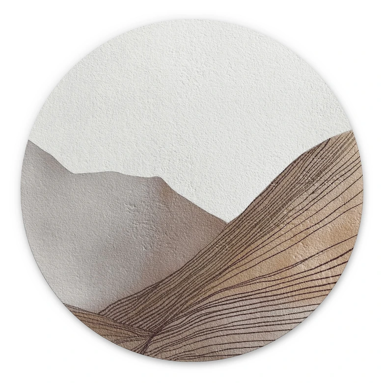 Billede Minimalistisk bjergskitse - Alma - Alu-Dibond Round 