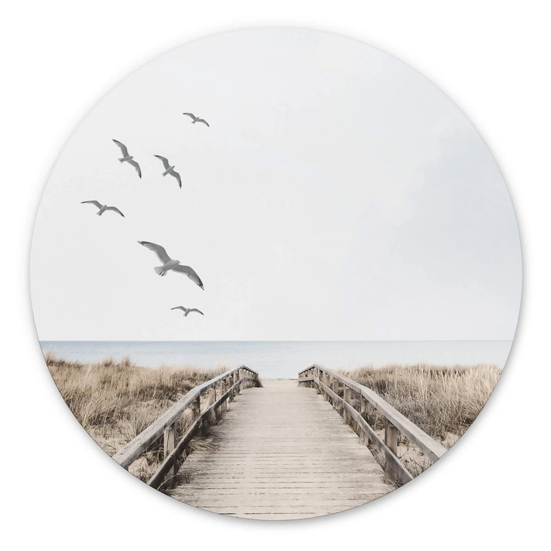 Wandbild Blick auf die Ostsee - Alu-Dibond Rund 
