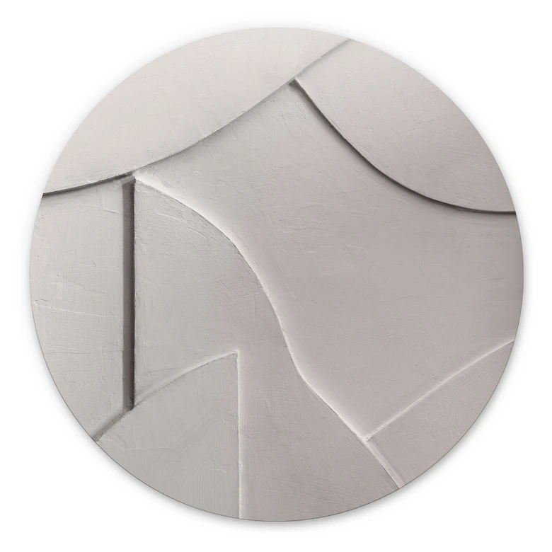 Tableau mural Structures abstraites en beige doux - Böhmer - Alu-Dibond Rund 