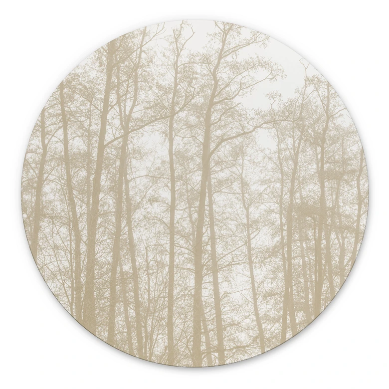 Wandbild Stiller Winterwald - Böhmer - Alu-Dibond Rund 
