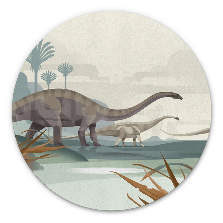 Alu-Dibond Braun - Diplodocus - Rund 