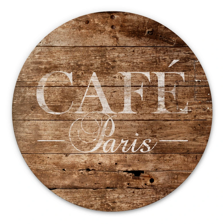 Alu-Dibond Café Paris - Rund 