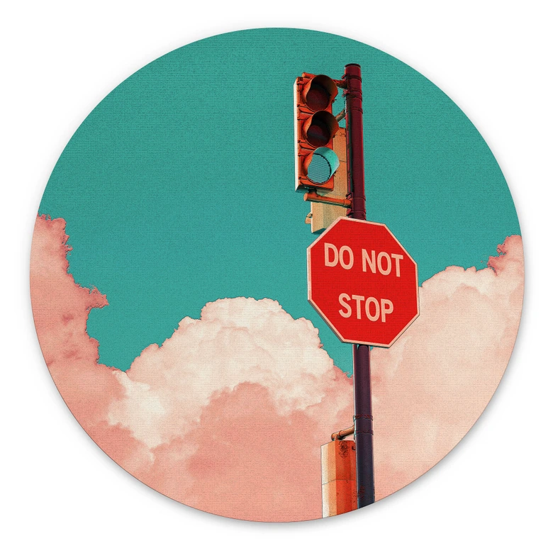 Dibond Wanddecoratie Do Not Stop - Bord voor turquoise blauwe lucht - CosmoZach 