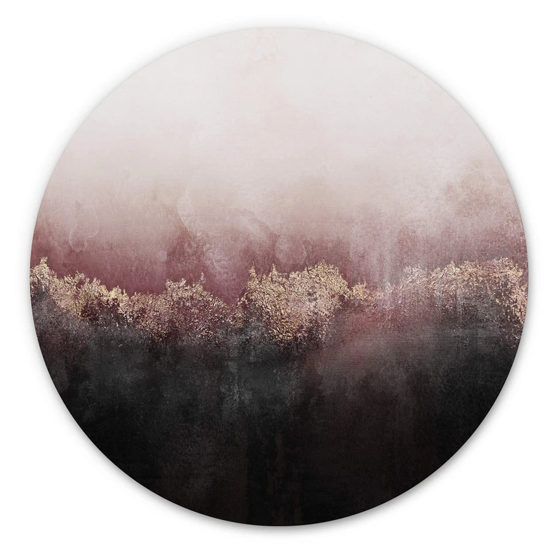Alu-Dibond Fredriksson - Rosa Himmel - Rund 