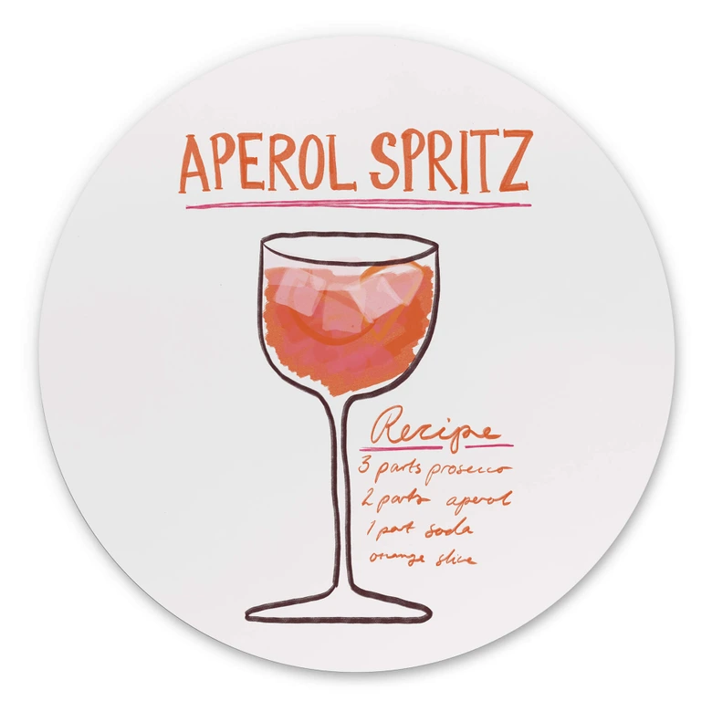 Rundes Wandbild Fritsch - Aperol Spritz - Alu-Dibond 
